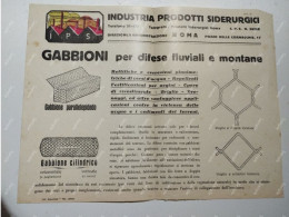 Italia Pubblicitario INDUSTRIA PRODOTTI SIDERURGICI Roma Magliana. Gabbioni Per Difese Fluviali E Montane - Publicités