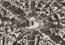 AD457 Paris - Arc De Triomphe - Place De L'Etoile - Vue Aerienne Aerial View Vista Aerea / Viaggiata 1957 - Arc De Triomphe