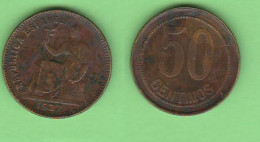 Spain Spagna 50 Centimos 1937 Copper Typological Coin NO Star K 754.1 - 50 Centiemos