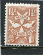 MALTA - 1925  1 1/2d  BROWN  PERF 12  MINT NH - Malta