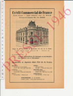 2 Vues Publicité 1946 Weigel Mulhouse Brasserie De Lutterbach Aichinger Crédit Commercial De France Rue De La Sinne - Ohne Zuordnung