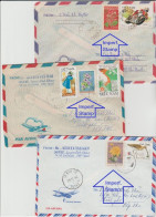 VIETNAM   LOT  6 IMPERF. STAMPS ON 6 COVERS  LOCAL SENT  1993-94  RARE   See 4 Scans - Viêt-Nam