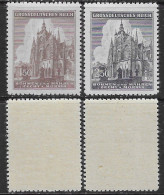 Bohemia Moravia 1944 St. Vitus Cathedral Mi N.140-141 Complete Set MNH ** - Unused Stamps