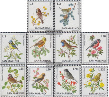 San Marino 1003-1012 (complete Issue) Unmounted Mint / Never Hinged 1972 Birds - Neufs