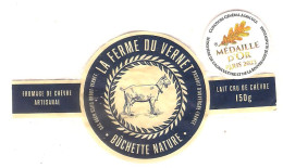 ETIQUETTE FROMAGE CHEVRE ARTISANAL LA FERME DU VERNET - Quesos