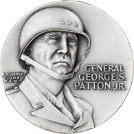 États-Unis, Médaille, Patton, Invasion Of Sicily, 1968, Argent, Edwart Grove - Altri & Non Classificati
