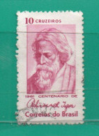 709 Brasil 1961 YT 709 Ss Usado,Used,Usato TT: 100a. Del Nacimiento Del Poeta Indio R. Tagore - Usados