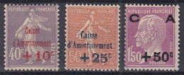 FRANCE CAISSE D'AMORTISSEMENT SERIE N° 249/251 NEUVE ** GOMME SANS CHARNIERE - 1927-31 Cassa Di Ammortamento