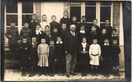 CP Carte Photo D'époque Photographie Vintage école Enfant Maître élève Classe - Autres & Non Classés