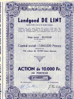 Landgoed DE LINT; Action De 10.000 Fr. - Banca & Assicurazione