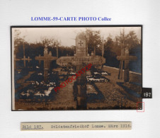 LOMME-59-Tombes-Cimetiere-CARTE PHOTO Allemande Collee-GUERRE 14-18-1 WK-MILITARIA- - Cimetières Militaires