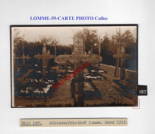 LOMME-59-Tombes-Cimetiere-CARTE PHOTO Allemande Collee-GUERRE 14-18-1 WK-MILITARIA- - Soldatenfriedhöfen