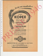 2 Vues Publicité 1946 Tubes Kopex Manurhin Mulhouse Bourtzwiller Richwiller Cusset Mercur Spoerndlé Hirler Gérard Van Ee - Sin Clasificación