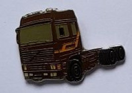 Pin' S  Transport, Camion  Marron  VOLVO  Verso  TACHOGRAPH  ON  BOARD (  TACHYGRAPHE À BORD ) - Transports