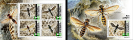 Djibouti 2023, Animals, Wasps, 4val In BF +BF - Altri & Non Classificati