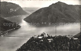 12047519 Lugano TI Monte San Salvatore Lago Di Lugano Luganersee Fliegeraufnahme - Sonstige & Ohne Zuordnung