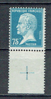 177 Pasteur 75 C. BleuBloc De 5 Bas De Feuille Aveccroix De Centrage Luxe - 1922-26 Pasteur