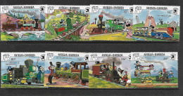 ANTIGUA ET BARBUDA 1989 MICKEY ET LES TRAINS YVERT N°1198/1205 NEUF MNH** - Trains