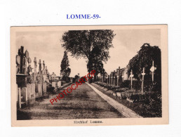 LOMME-59-Tombes-Cimetiere-CARTE Imprimee Allemande-GUERRE 14-18-1 WK-MILITARIA- - Oorlogsbegraafplaatsen