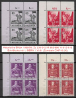 Historische Bilder 1958/59: Zu 339-342 Mi 683-686 Yv 612-615 Eck-Blocks Mit ⊙ BERN 1.VI.61 (Zumstein CHF 45.00) - Usati