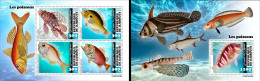 Djibouti 2023, Animals, Fishes, 4val In BF +BF - Poissons