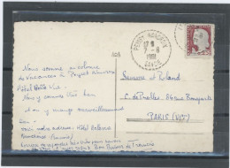 73-PEISEY NANCROIX -BUREAU DE DISTRIBUTION -N°1263 /CP -Obl CàD TYPE B7 DU 7-8-1961 - 1961-....