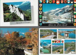 CPA CARTE POSTALE SUISSE 4 X POSTALAUTO AUTO PÖSTALE CAR POSTAL - Collections & Lots