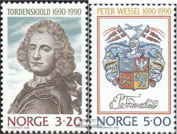 Norwegen 1048-1049 (kompl.Ausg.) Postfrisch 1990 Wessel-Tordenskiold - Unused Stamps