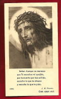 Image Pieuse Image De Jésus Christ - Révérend P. Ramon Andreu Ateliers Ferroviaires De La Robla Valmaseda 1958 - Espagne - Images Religieuses