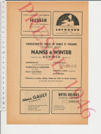 2 Vues Publicité 1946 Husser Mulhouse Laforgue Radio-Postal Fleurs Becker Belfort Nanse Winter Altkirch Gault Ferrette - Ohne Zuordnung