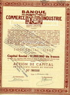 BANQUE De COMMERCE Et D'INDUSTRIE; Action De Capital - Bank En Verzekering