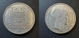 20 Francs Turin 1933 - Argent - Réf, P 03 - 20 Francs