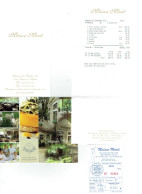 Menu Double. Restaurant Maison MARIT, Braine-l'Alleud, Chée De Nivelles. 2015 + Carte Visite + Note D'Addition Et Souche - Menükarten