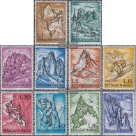 San Marino 729-738 (complete Issue) Unmounted Mint / Never Hinged 1962 Mountaineering - Nuevos