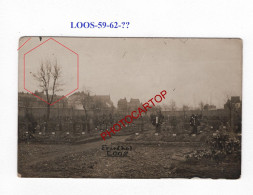 LOOS-59-62-??-Tombes-Cimetiere-CARTE PHOTO Allemande-GUERRE 14-18-1 WK-MILITARIA-Feldpost- - Cementerios De Los Caídos De Guerra