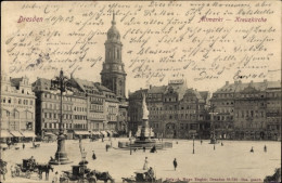 CPA Dresden Altstadt, Altmarkt, Kreuzkirche, Passanten, Denkmal - Sonstige & Ohne Zuordnung