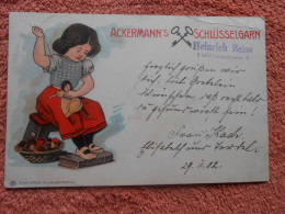 AK Publicite Ackermann's Schlusselgarn Deutschland 1902 - Werbepostkarten