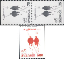 Schweden 981Do/Du Paar,982C (kompl.Ausg.) Postfrisch 1977 O. Andersson - Ongebruikt