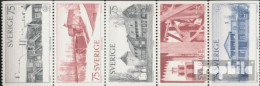 Schweden 908-912 Fünferstreifen (kompl.Ausg.) Postfrisch 1975 Denkmalschutzjahr - Nuovi