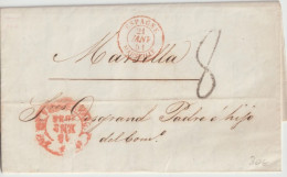 MARITIME ! - 1851 - ENTREE ESPAGNE MARSEILLE ! LETTRE De VALENCIA => MARSEILLE - Schiffspost