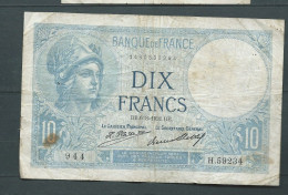 France ,- Billet 10 Francs Minerve  --   BB.6=8=1931.BB.  ----  944 H.59234  Laura14322 - 10 F 1916-1942 ''Minerve''