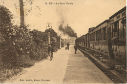 EU - La Gare Fleurie - Le Train - Animé - Eu