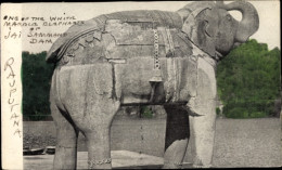 CPA Elefantenstatue Aus Marmor, Jai Sammand Dam - Other & Unclassified