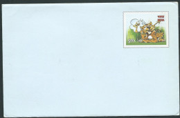 India ; Tiger , INDIA POST. Envelope With Ticket. Postal Stationery Unused . - Raubkatzen