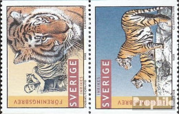 Schweden 2032-2033 Paar (kompl.Ausg.) Postfrisch 1998 Tiger - Unused Stamps