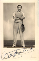CPA Schauspieler Willy Fritsch, Standportrait, Tennisschläger, Autogramm - Other & Unclassified