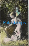 229072 REAL PHOTO LANDSCAPE BUTTERFLY GIRL AND LIZARD POSTAL POSTCARD - Photographie