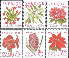 Schweden 1643-1648 (kompl.Ausg.) Postfrisch 1990 Weihnachten: Blumen - Unused Stamps