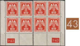 047/ Pof. SL 17, Corner 4-blocks, Plate Number 1-43, Type 1, Var. 1 - Nuevos