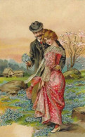 Couple Amoureux - Verliefd Koppel -  Cpa Gaufrée -  Reliefkaart - L'état Très Bon ! - Couples